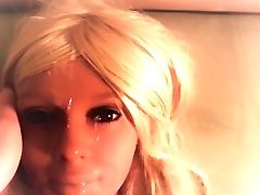 Hot Blonde Real Doll Gets Fantastic Facial Cumshot (4k)